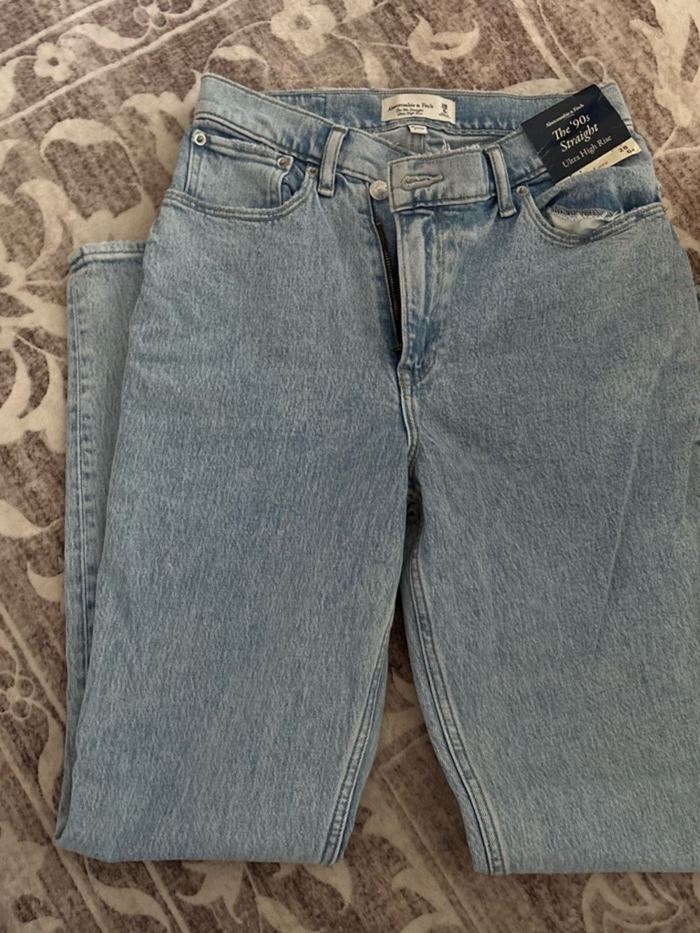 Abercrombie & Fitch Light Blue High-Rise Straight Jeans